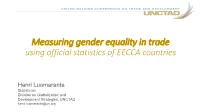 Measuring Gender Equality in Trade Using EECCA Official Statistics By