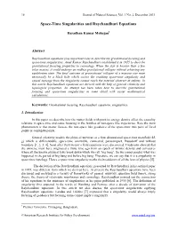Space-Time Singularities and Raychaudhuri Equations
