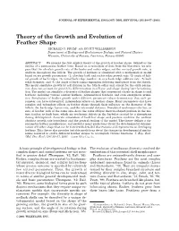 Theory of the Growth and Evolution of Feather Shape