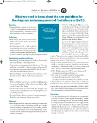 What You Need to Know About the New Guidelines for the Diagnosis and Management of Food Allergy in the U.S
