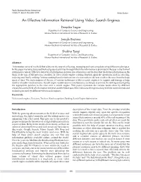 An Effective Information Retrieval Using Video Search Engines