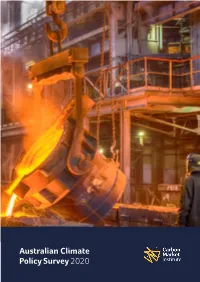 Australian Climate Policy Survey 2020 About the Executive 2020 Survey Summary