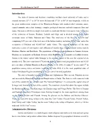 B.A. 6Th Semester Unit IV Geography of Jammu and Kashmir