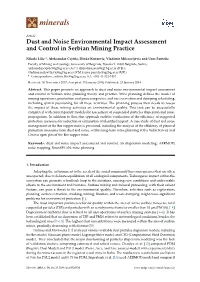 Dust and Noise Environmental Impact Assessment and Control in Serbian Mining Practice
