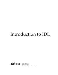 Introduction to IDL