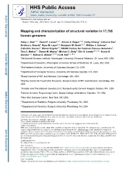 Mapping and Characterization of Structural Variation in 17,795 Human Genomes