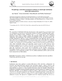 Morphology-Controlled Nonaqueous Synthesis of Anisotropic Lanthanum