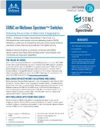Sonic on Mellanox Spectrum™ Switches