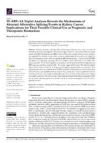 TF–RBP–AS Triplet Analysis Reveals the Mechanisms of Aberrant