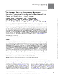The Granulate Cutworm (Lepidoptera: Noctuidae): Biological Parameters Under Controlled Conditions, Host Plants, and Distribution in the Americas