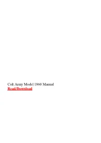 Colt Army Model 1860 Manual