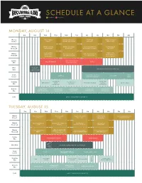 SCHEDULE at a GLANCE Panel/VIP Pass Autograph Pass