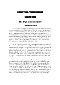 The Bright Comets for 2010!