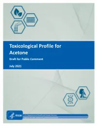 Toxicological Profile for Acetone Draft for Public Comment