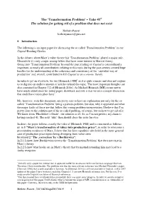 Transformation Problem’ – Take 41 St the Solution for Getting Rid of a Problem That Does Not Exist