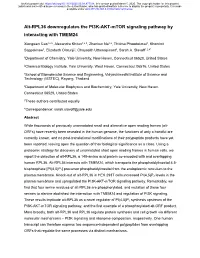 Alt-RPL36 Downregulates the PI3K-AKT-Mtor Signaling Pathway by Interacting with TMEM24