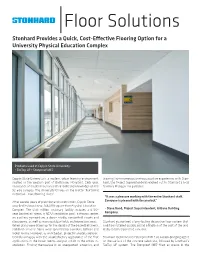 Floor Solutions Stonhard Provides a Quick, Cost-Effective Flooring Option for a University Physical Education Complex