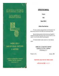Operating Manual for Tp -40 5 Model Rsd -5 6 Motor