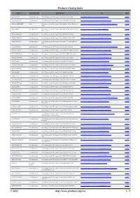 Products Catalog Index