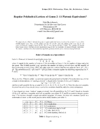Regular Polyhedral Lattices of Genus 2: 11 Platonic Equivalents?