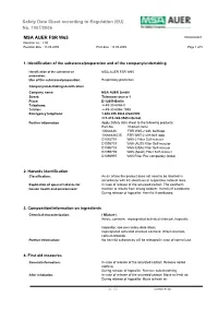 Safety Data Sheet According to Regulation (EU) No. 1907/2006 MSA AUER FSR