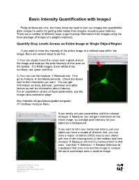Basic Intensity Quantification with Imagej