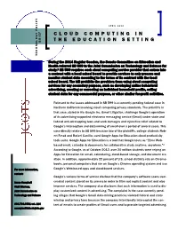 Cloud Computing in the Education Setting