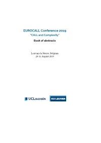 EUROCALL Conference 2019 “CALL and Complexity”