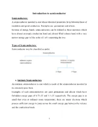 Introduction to Semiconductor