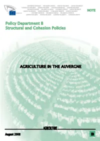 Policy Department B Structural and Cohesion Policies AGRICULTURE in the AUVERGNE