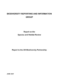 Report on the Species and Habitats Review June 2007
