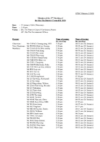 STDC Minutes 2/2020 Minutes of the 2 Meeting of the Sha Tin District