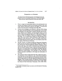 117 Perspectives on Koinonia the Report from the Third