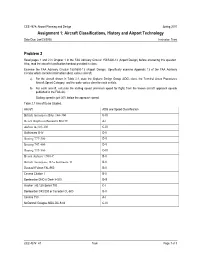 Aircraft Classifications, History and Airport Technology Problem 2