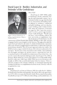 David Lopez Jr.: Builder, Industrialist, and Defender of the Confederacy Barry Stiefel David Lopez Jr