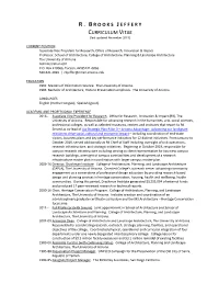 R. Brooks Jeffery CV