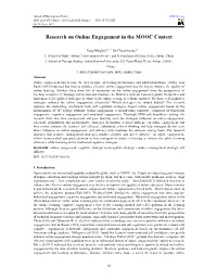 Research on Online Engagement in the MOOC Context