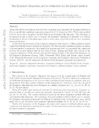 The Lyapunov Dimension and Its Estimation Via the Leonov Method