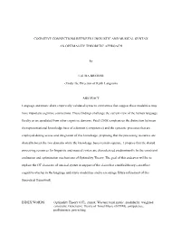 Cognitive Connections Between Linguistic and Musical Syntax