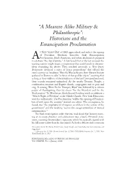 Historians and the Emancipation Proclamation