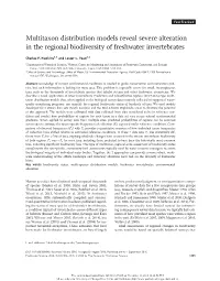 Multitaxon Distribution Models Reveal Severe Alteration in the Regional Biodiversity of Freshwater Invertebrates