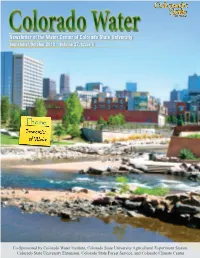 Newsletter of the Water Center of Colorado State University September/October 2010 Volume 27, Issue 5