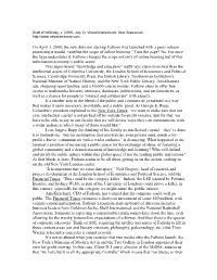 On April 3, 2000, the New Dot-Com Start-Up Fathom Was Launched with a Press Release Promising It Would “Redefine the Scope of Online Learning.” Turn the Page? No