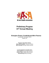 Preliminary Program 61St Annual Meeting