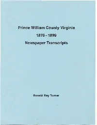 PWC 1876 -1899 Newspaper Transcripts