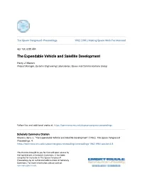 The Expendable Vehicle and Satellite Development