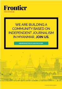 We Are Building a Community Based on Independent Journalism in Myanmar