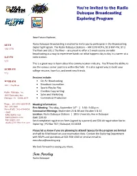 You're Invited to the Radio Dubuque Broadcasting Exploring Program