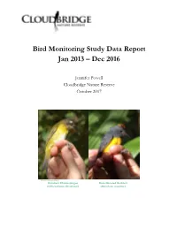 Bird Monitoring Study Data Report Jan 2013 – Dec 2016