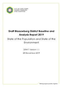 Draft Blaauwberg District Baseline and Analysis Report 2019 State of the Population and State of the Environment